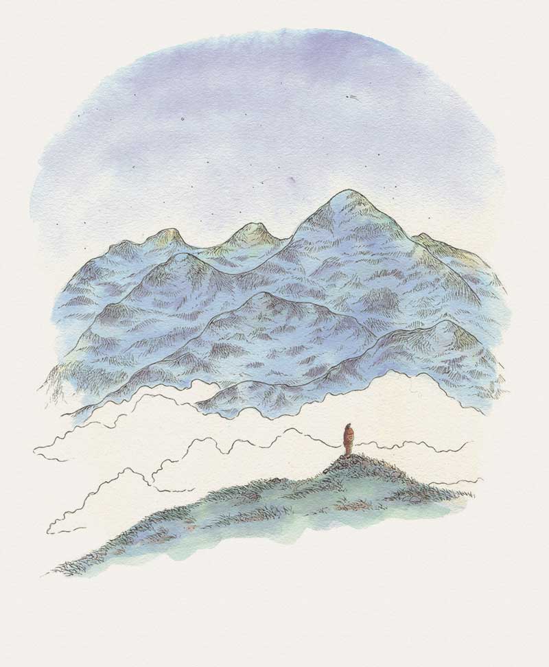 La mer de brume, illustration de Julie Dubail